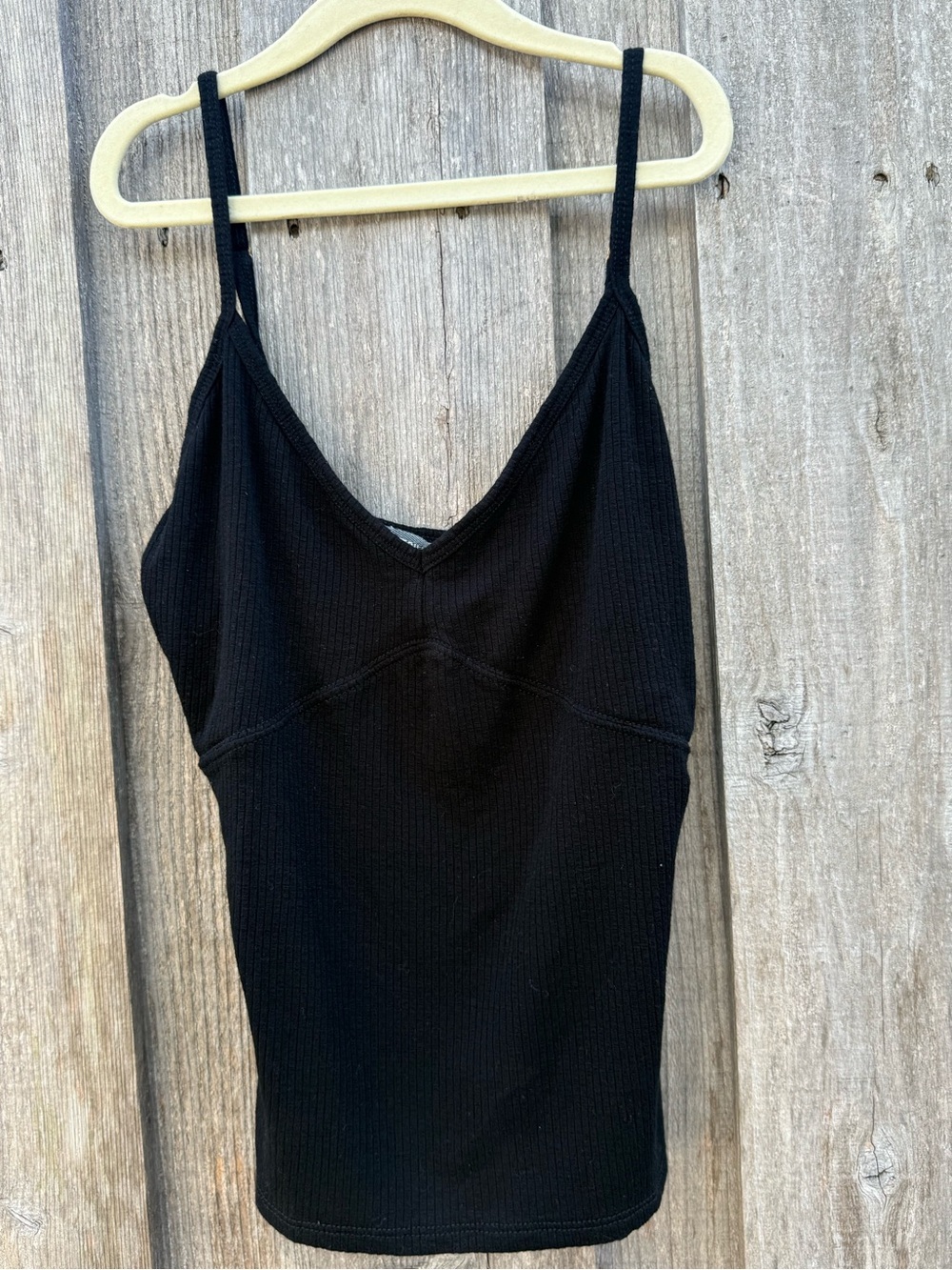 Billabong Y2K Ribbed Black Cami Tank Top Adjustable Straps Medium NWOT